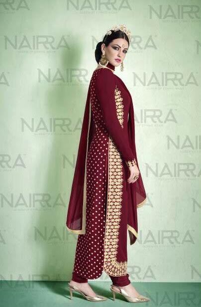 red gown with dupatta